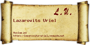Lazarovits Uriel névjegykártya